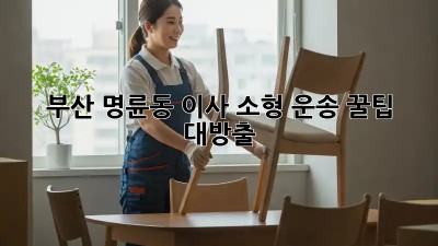 부산 명륜동 이사🚚 소형 운송 꿀팁🍯 대방출!